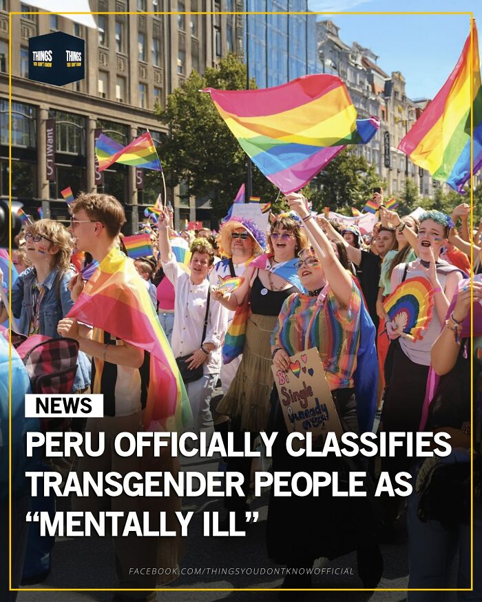 Crowd waving rainbow flags at a pride parade, highlighting compelling facts and stories about transgender issues worldwide.