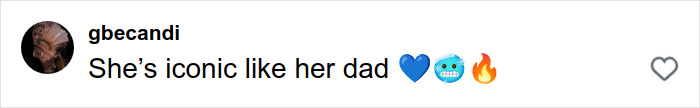 Comment on social media praising North West, 12, comparing her iconic look to her dad with heart, snowflake, and fire emojis.
