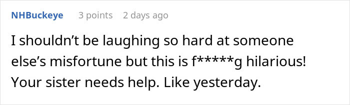 Comment expressing laughter at a sister&rsquo;s barefoot spiritual advisor causing comical chaos at Thanksgiving.