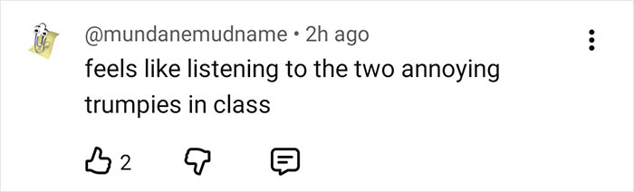 Social media comment criticizing two individuals, with engagement icons visible below the text.