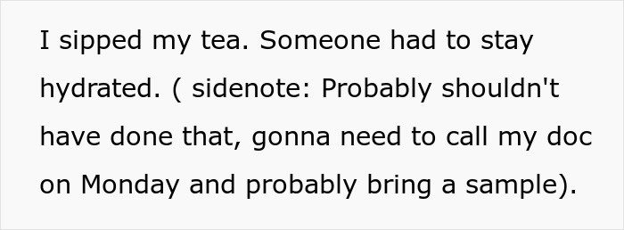 Text excerpt discussing a humorous incident involving a sister&rsquo;s barefoot spiritual advisor causing chaos at Thanksgiving.