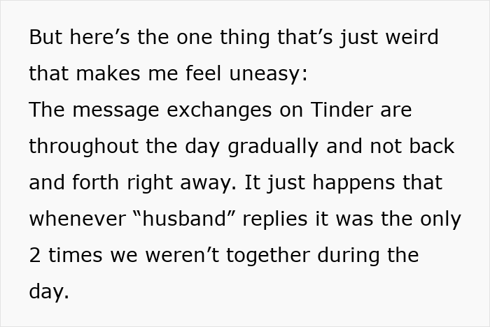 Text excerpt discussing woman&rsquo;s discovery of proof her husband is cheating and behavior of jealous ex-girlfriends.