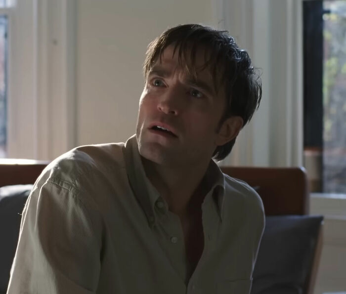 Robert Pattinson looking surprised in a scene related to Zendaya’s viral engagement ring and Tom Holland speculation. Robert Pattinson looking surprised in a scene related to Zendaya’s viral engagement ring and Tom Holland speculation.