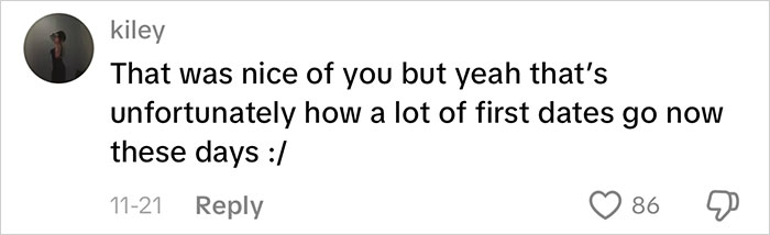 Comment about how many first dates are often disasters nowadays, reflecting on waiter serves first date disaster. Comment about how many first dates are often disasters nowadays, reflecting on waiter serves first date disaster.