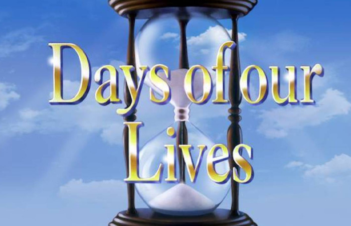 Title screen of Days of our Lives with hourglass and blue sky, representing longest running TV shows.