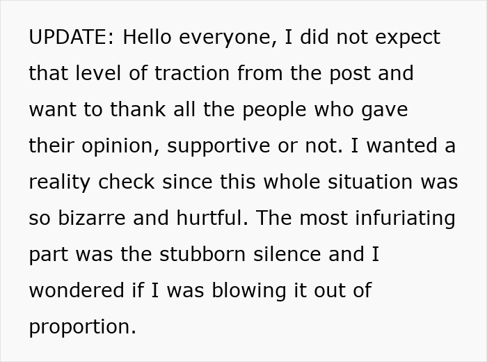 Screenshot of an online update thanking readers and expressing horror over a racist gift revelation