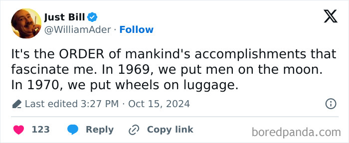 Tweet by Just Bill humorously reflecting on chaotic non-political tweets that made the internet feel fun again.