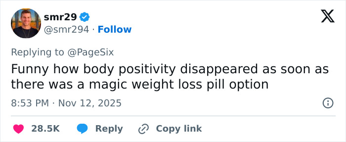Tweet screenshot showing a user's comment on body positivity and weight loss, relevant to plastic surgeon perspective on wrinkle-free photos. Tweet screenshot showing a user's comment on body positivity and weight loss, relevant to plastic surgeon perspective on wrinkle-free photos.