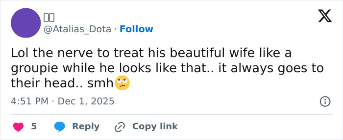 Screenshot of a social media comment discussing Benny Blanco’s cold treatment of Selena Gomez in a viral clip. Screenshot of a social media comment discussing Benny Blanco’s cold treatment of Selena Gomez in a viral clip.