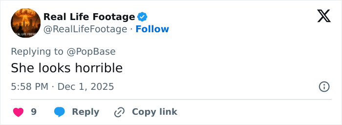 Tweet from Real Life Footage responding to PopBase with negative comment about Cynthia Erivo’s magazine cover amid Wicked success. Tweet from Real Life Footage responding to PopBase with negative comment about Cynthia Erivo’s magazine cover amid Wicked success.