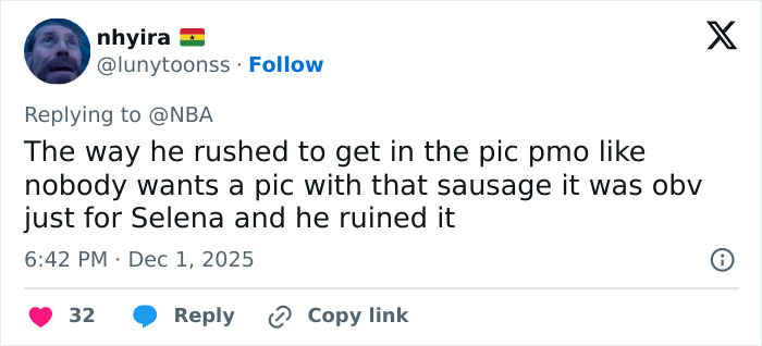 Tweet showing a fan criticizing Benny Blanco’s cold treatment of Selena Gomez in a viral clip, sparking fan debate. Tweet showing a fan criticizing Benny Blanco’s cold treatment of Selena Gomez in a viral clip, sparking fan debate.