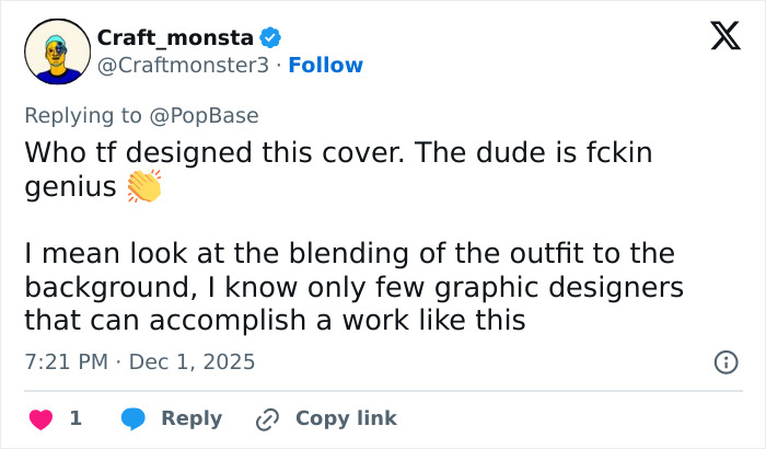 Tweet praising the genius graphic design behind Cynthia Erivo's magazine cover blending outfit and background seamlessly. Tweet praising the genius graphic design behind Cynthia Erivo's magazine cover blending outfit and background seamlessly.