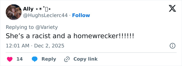 Social media post showing fan reaction to Hugh Jackman&rsquo;s red carpet appearance with Sutton Foster amid divorce controversy.