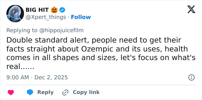 Tweet from BIG HIT addressing concerns and comparisons about Stranger Things star Natalia Dyer&rsquo;s appearance and public reaction.