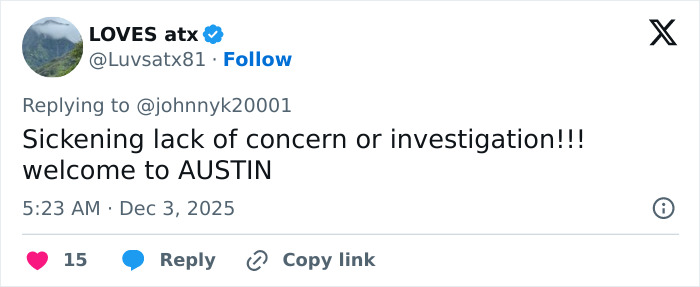 Tweet from LOVES atx expressing frustration over investigation after crucial clue found on phone in late cheerleader case.