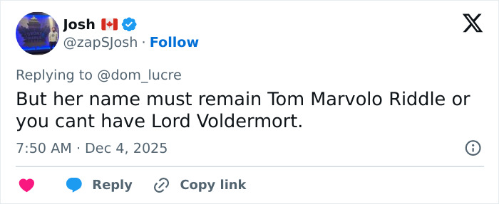 Screenshot of a tweet discussing Cynthia Erivo allegedly in talks to play Lord Voldemort, sparking fan reactions.