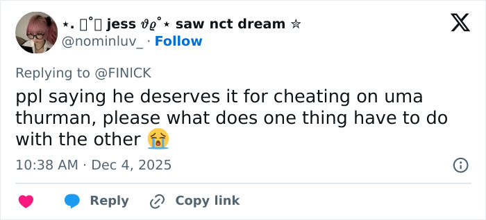 Tweet discussing reactions to Ethan Hawke&rsquo;s pairing with Sydney Sweeney that sparked an online firestorm and controversy.