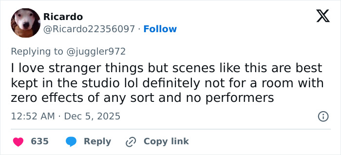 Tweet criticizing Noah Schnapp scene recreation for lack of effects amid backlash for acting in new Stranger Things season. Tweet criticizing Noah Schnapp scene recreation for lack of effects amid backlash for acting in new Stranger Things season.