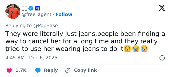 Screenshot of a tweet reacting to Sydney Sweeney&rsquo;s American Eagle ad apology, sparking heated online discussions.