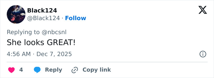 Tweet praising Melissa McCarthy&rsquo;s jaw-dropping 95-pound weight loss after her recent SNL appearance.