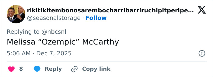 Melissa McCarthy smiling and looking slim, showcasing her jaw-dropping 95-pound weight loss after SNL appearance.