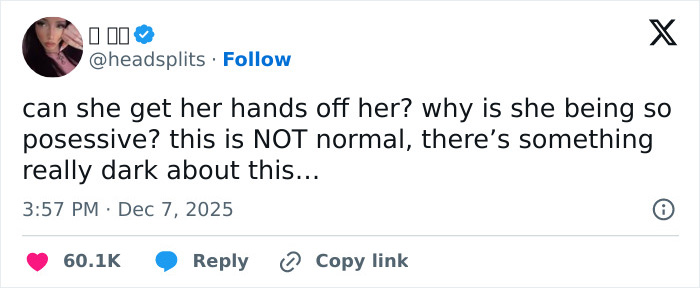 Tweet discussing possessive behavior, sparking debate over media bias and racial double standards involving Sydney Sweeney and Amanda Seyfried.