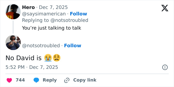 Twitter exchange showing outrage over David Corenswet&rsquo;s comments on 1950s perspective of masculinity.