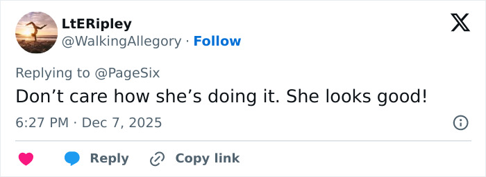 Twitter user LtERipley commenting on Melissa McCarthy&rsquo;s 95-pound weight loss after her SNL appearance.