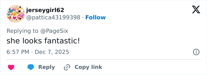 Twitter user jerseygirl62 praising Melissa McCarthy&rsquo;s jaw-dropping 95-pound weight loss after SNL appearance.