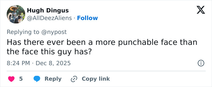 Screenshot of a social media comment criticizing the behavior of a wealthy US student after altercation with his girlfriend.