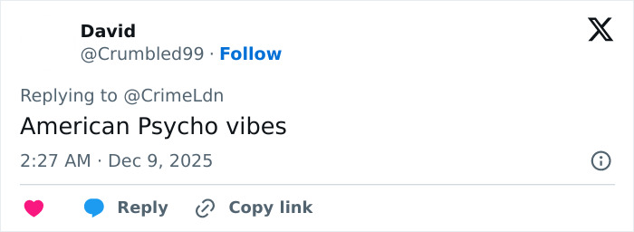 Screenshot of a social media reply referencing wealthy US student behavior after leaving girlfriend unresponsive post altercation.