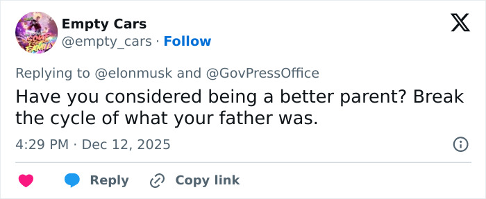 Tweet criticizing Elon Musk&rsquo;s comment about tragic mental illness in relation to his daughter Vivian, sparking outrage online.