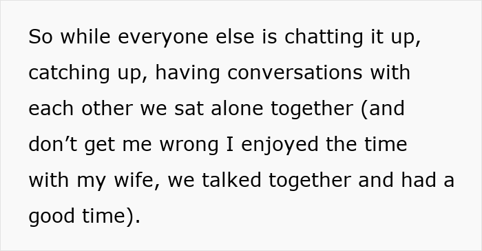 Text about parents letting friends sit at the main Thanksgiving table while their son is annoyed at the overflow table.