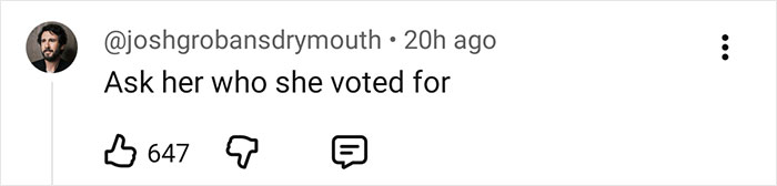 Comment from social media user questioning who Sydney Sweeney voted for amid lie detector controversy.