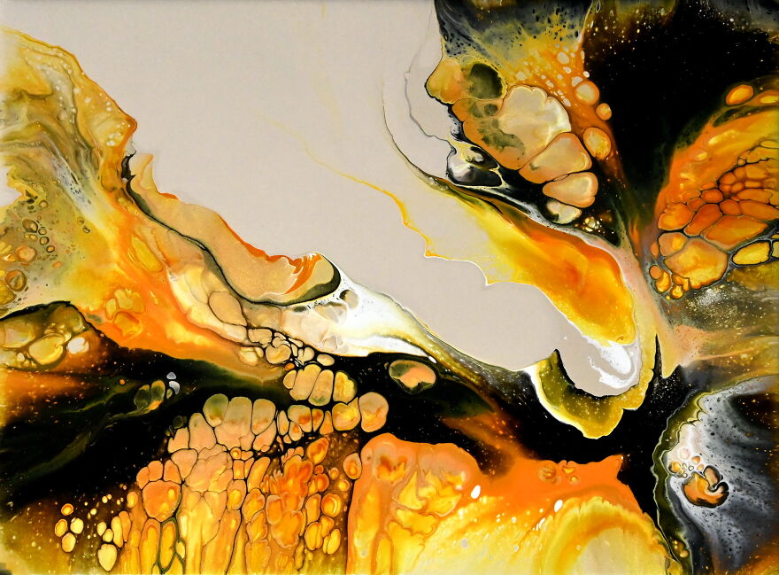 Gold On Warm Gray ✨ A Relaxing Painting Experience