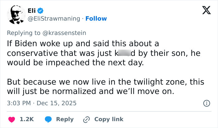 Tweet criticizing Trump for claiming Rob Reiner and wife passed from TDS, sparking controversy and backlash online. Tweet criticizing Trump for claiming Rob Reiner and wife passed from TDS, sparking controversy and backlash online.