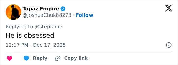 Twitter reply from user Topaz Empire commenting on Elon Musk&rsquo;s weird comment about Sydney Sweeney&rsquo;s chest online frenzy.