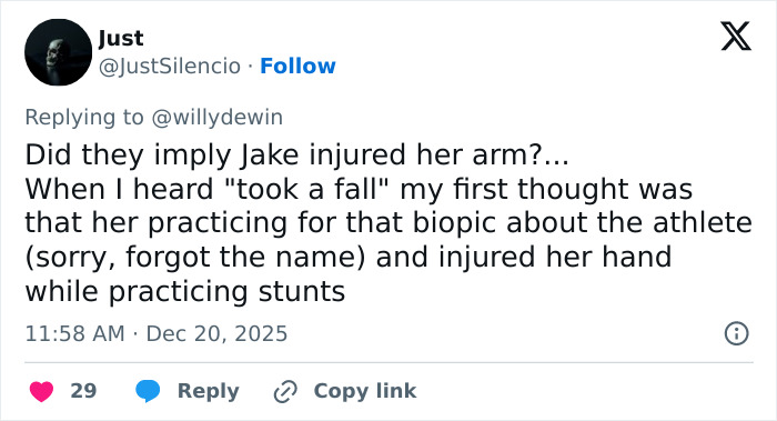 Fan theories arise about Millie Bobby Brown&rsquo;s arm injury and Jake Bongiovi&rsquo;s control after alleged stunt practice incident.