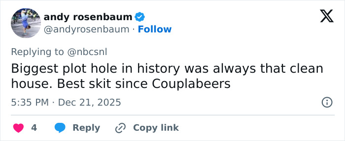 Screenshot of a Twitter reply discussing plot holes in SNL&rsquo;s Home Alone parody starring Ariana Grande, sparking fan debate.