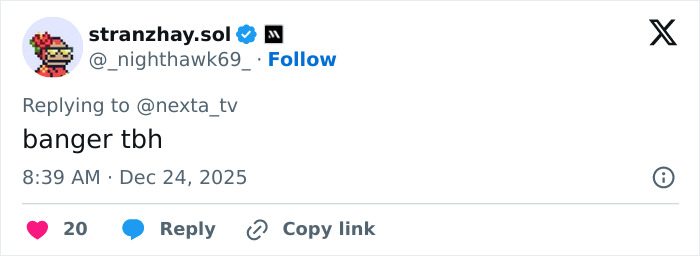 Tweet by a user responding with positive feedback on the Mongolian Jingle Bells throat singing viral Christmas anthem of 2025.