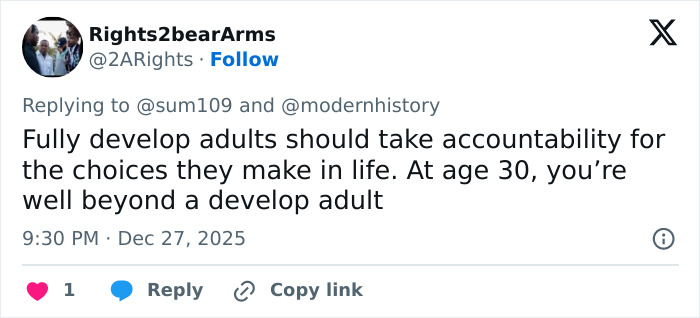 Screenshot of a tweet discussing accountability related to former child actor Tylor Chase’s recent troubles and rap sheet.