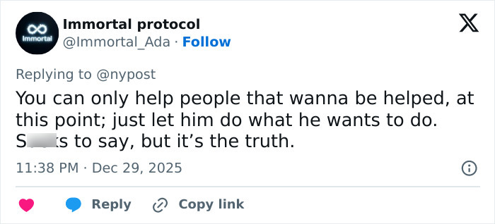 Tweet discussing Tylor Chase&rsquo;s hospitalization situation, highlighting a friend&rsquo;s revealing statement.