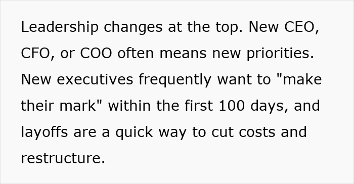 Text about leadership changes and new executives marking priorities, highlighting subtle red flags that mean your job is not safe. Text about leadership changes and new executives marking priorities, highlighting subtle red flags that mean your job is not safe.