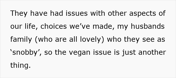 Text excerpt discussing family issues and the vegan diet causing tension with toxic relatives and a brother.