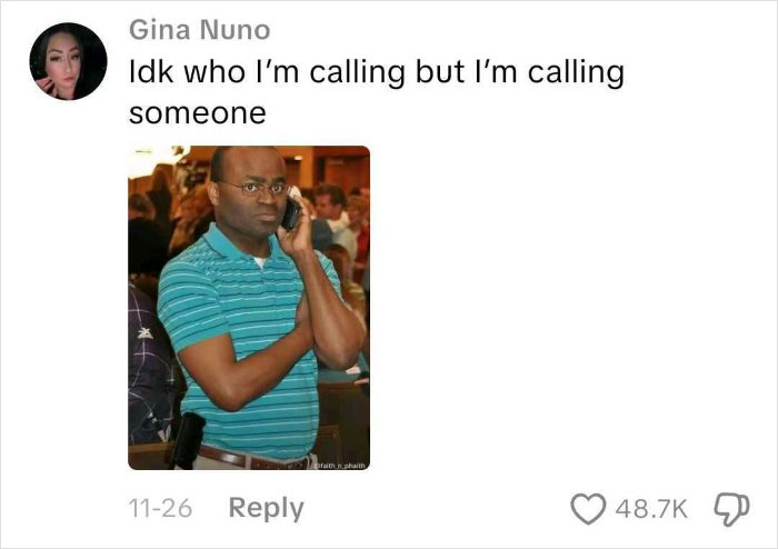 Man in a striped shirt on phone with confused expression, illustrating people freaking out over proposal to boyfriend. Man in a striped shirt on phone with confused expression, illustrating people freaking out over proposal to boyfriend.