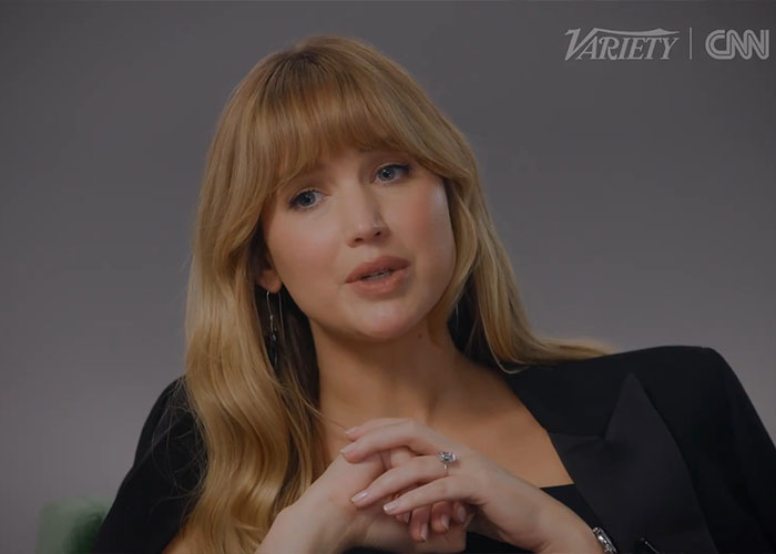 Jennifer Lawrence speaking in a Variety and CNN interview, viewers suggesting she mocked Leonardo DiCaprio&rsquo;s dating history.