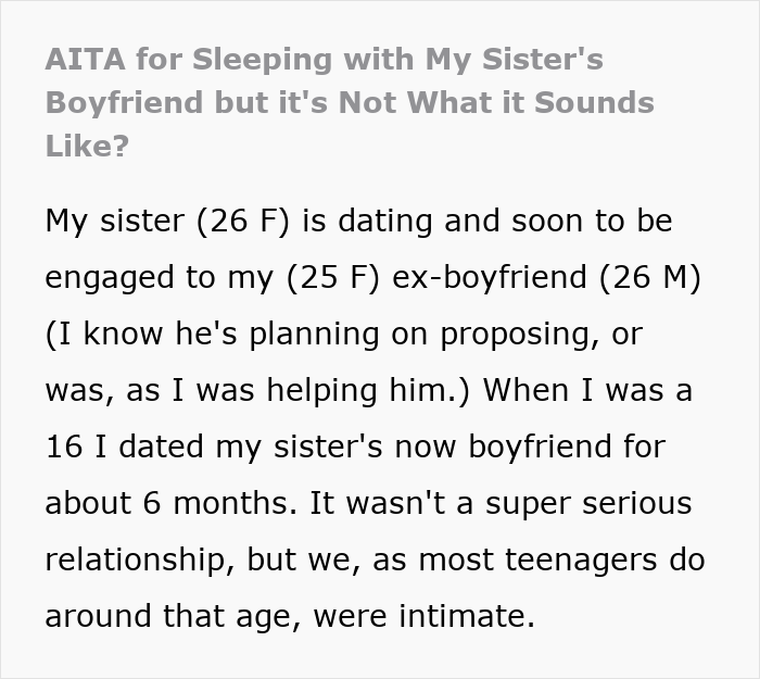 Man lies about saving himself for marriage to please fianc&eacute;e while forgetting her sister is his ex in complex relationship drama.