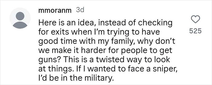 Screenshot of a social media comment discussing gun access, related to mass shooting survival tips everyone needs to know. Screenshot of a social media comment discussing gun access, related to mass shooting survival tips everyone needs to know.