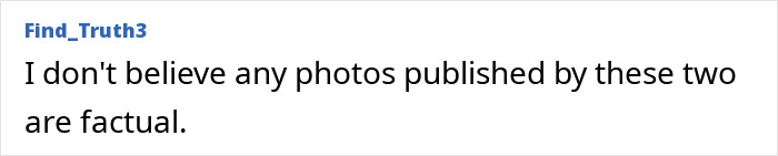 Comment text criticizing Prince Harry and Meghan Markle's holiday photo as not factual, discussing manipulation claims.