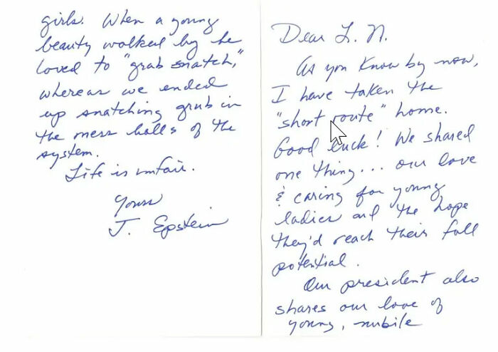 Handwritten letter from Epstein revealing troubling details linked to art and role‑play costumes in NYC townhouse.